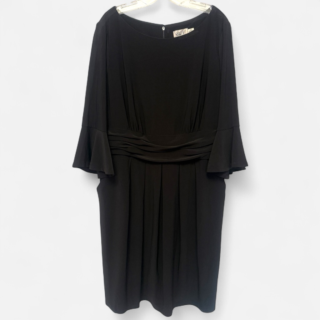 Eliza J Black Long Sleeve Dress With Pockets 18w